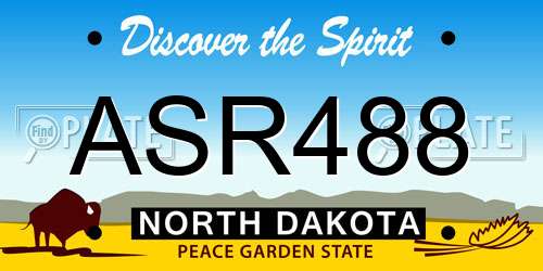 ASR488 North Dakota License Plate