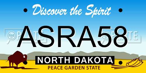 ASRA58 North Dakota License Plate