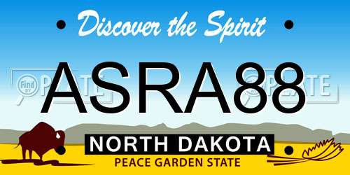 ASRA88 North Dakota License Plate