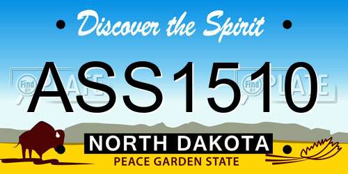 ASS1510 North Dakota License Plate