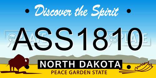 ASS1810 North Dakota License Plate