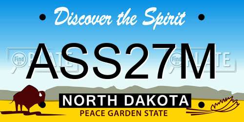 ASS27M North Dakota License Plate