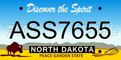 ASS7655 North Dakota License Plate