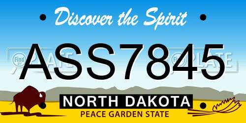 ASS7845 North Dakota License Plate