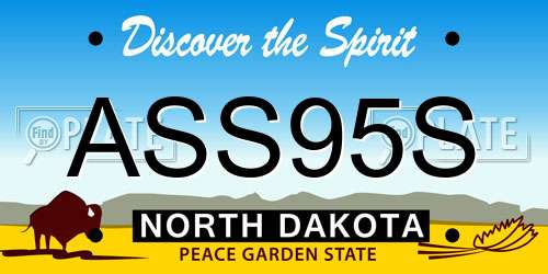 ASS95S North Dakota License Plate