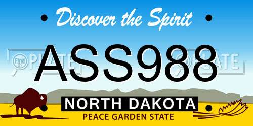 ASS988 North Dakota License Plate