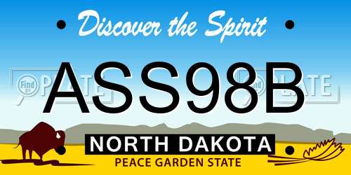 ASS98B North Dakota License Plate