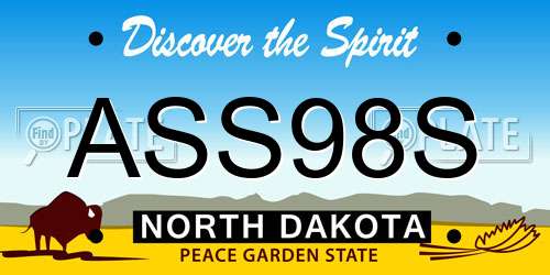 ASS98S North Dakota License Plate