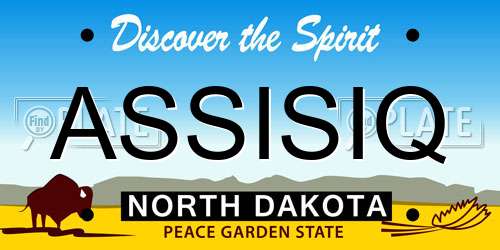ASSISIQ North Dakota License Plate