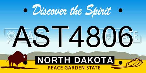 AST4806 North Dakota License Plate