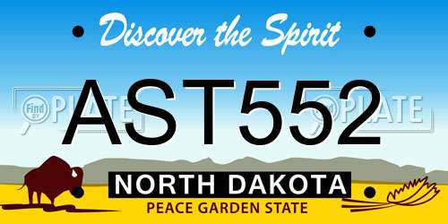 AST552 North Dakota License Plate