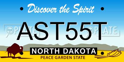 AST55T North Dakota License Plate