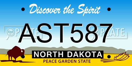 AST587 North Dakota License Plate