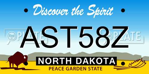 AST58Z North Dakota License Plate