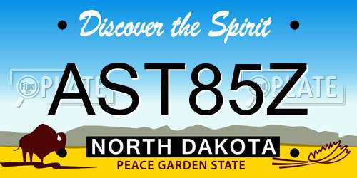 AST85Z North Dakota License Plate