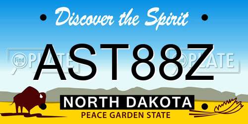 AST88Z North Dakota License Plate