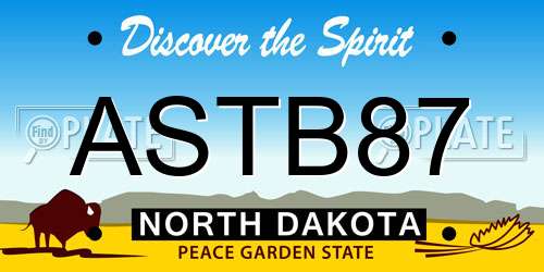 ASTB87 North Dakota License Plate