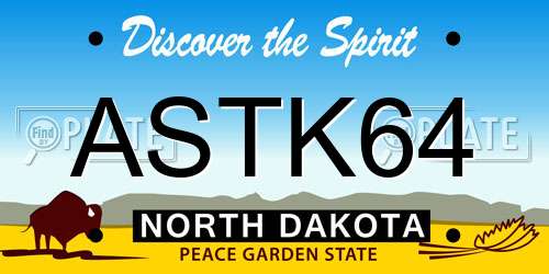ASTK64 North Dakota License Plate