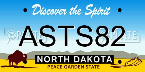 ASTS82 North Dakota License Plate