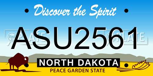 ASU2561 North Dakota License Plate