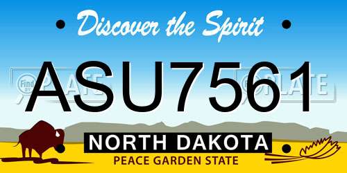 ASU7561 North Dakota License Plate
