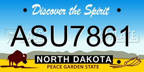 ASU7861 North Dakota License Plate