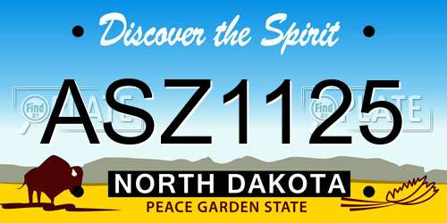 ASZ1125 North Dakota License Plate