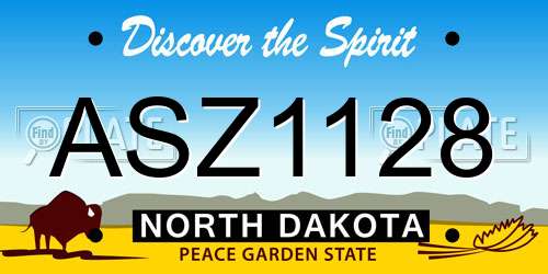 ASZ1128 North Dakota License Plate