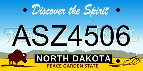 ASZ4506 North Dakota License Plate