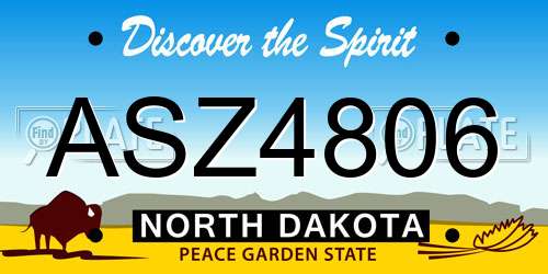 ASZ4806 North Dakota License Plate