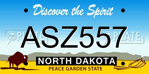 ASZ557 North Dakota License Plate