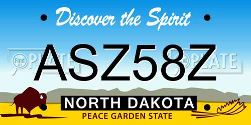 ASZ58Z North Dakota License Plate