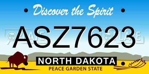 ASZ7623 North Dakota License Plate