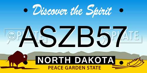 ASZB57 North Dakota License Plate