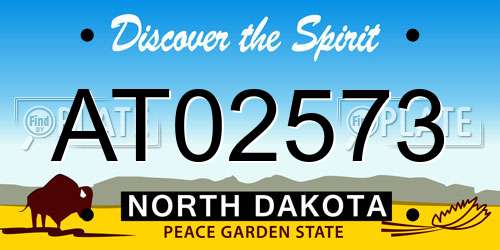AT02573 North Dakota License Plate