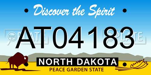 AT04183 North Dakota License Plate