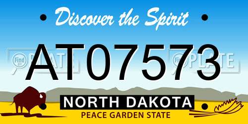 AT07573 North Dakota License Plate