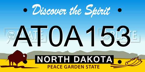 AT0A153 North Dakota License Plate