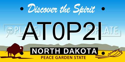AT0P2I North Dakota License Plate