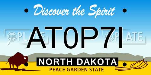 AT0P7I North Dakota License Plate
