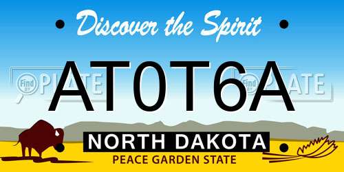 AT0T6A North Dakota License Plate