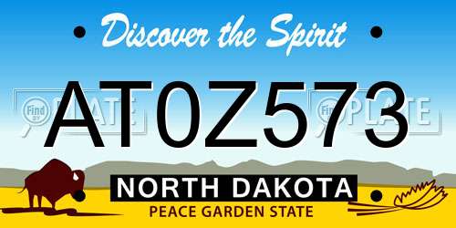 AT0Z573 North Dakota License Plate