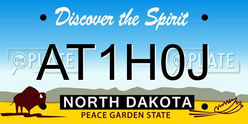 AT1H0J North Dakota License Plate