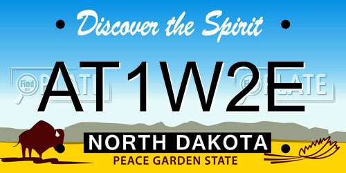 AT1W2E North Dakota License Plate