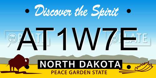 AT1W7E North Dakota License Plate