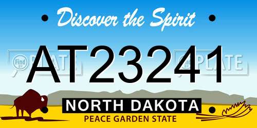 AT23241 North Dakota License Plate
