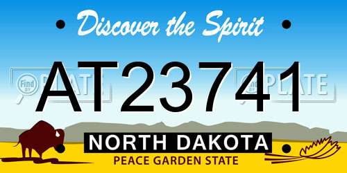 AT23741 North Dakota License Plate
