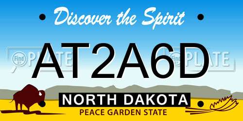 AT2A6D North Dakota License Plate