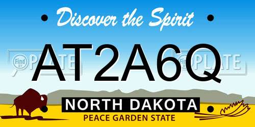 AT2A6Q North Dakota License Plate