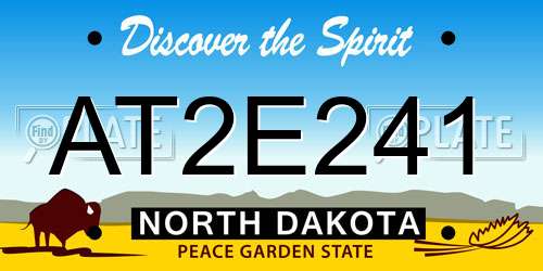 AT2E241 North Dakota License Plate